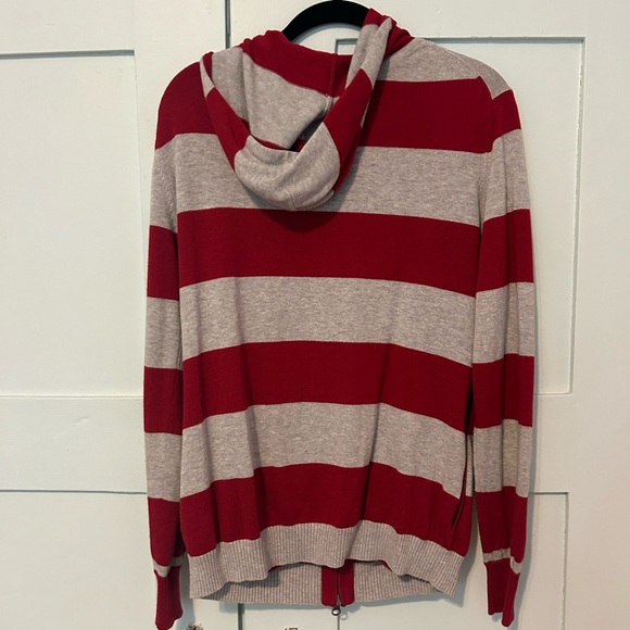 Lacoste red and grey striped zip hoodie, size 42 - Picture 5 of 7
